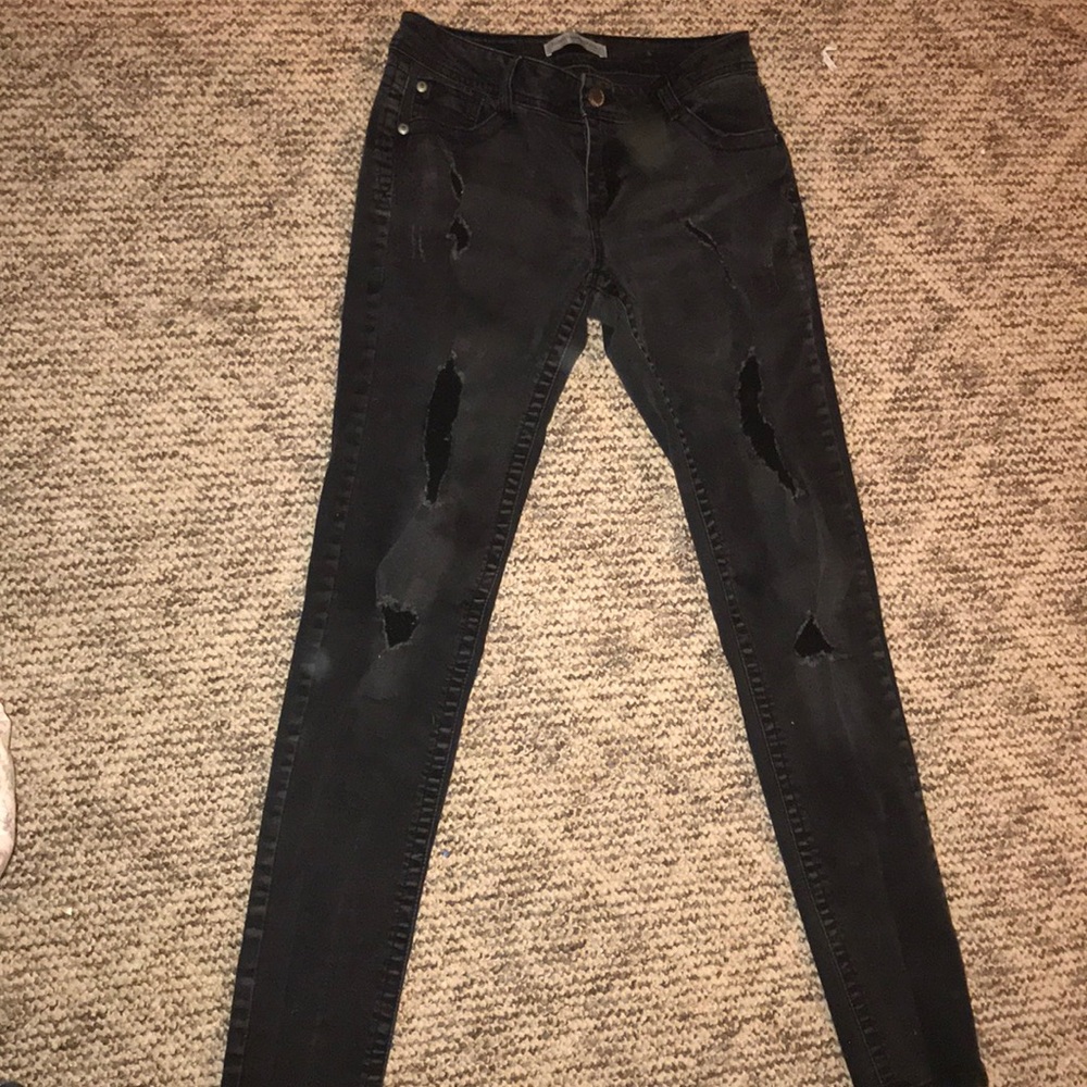 Black ripped jeans